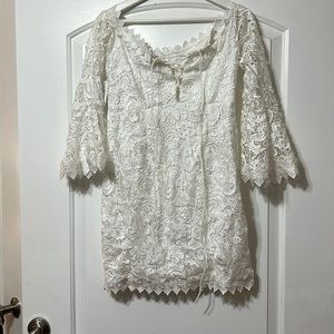 Brand New White lace dress with belle sleeves